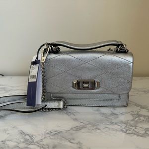 Rebecca Minkoff designer leather bag. Silver color.